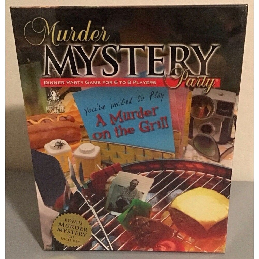 Bepuzzled Murder Mystery Party Game “A Murder on the Grill" w/CD - NEW, SEALED